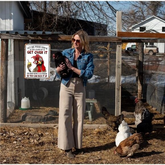 Funny Chicken Gifts Chicken Let Me Pour You A Tall Glass of Get Over It Tin - Picture 5 of 8